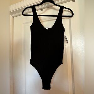 Aura Black Ribbed Bodysuit